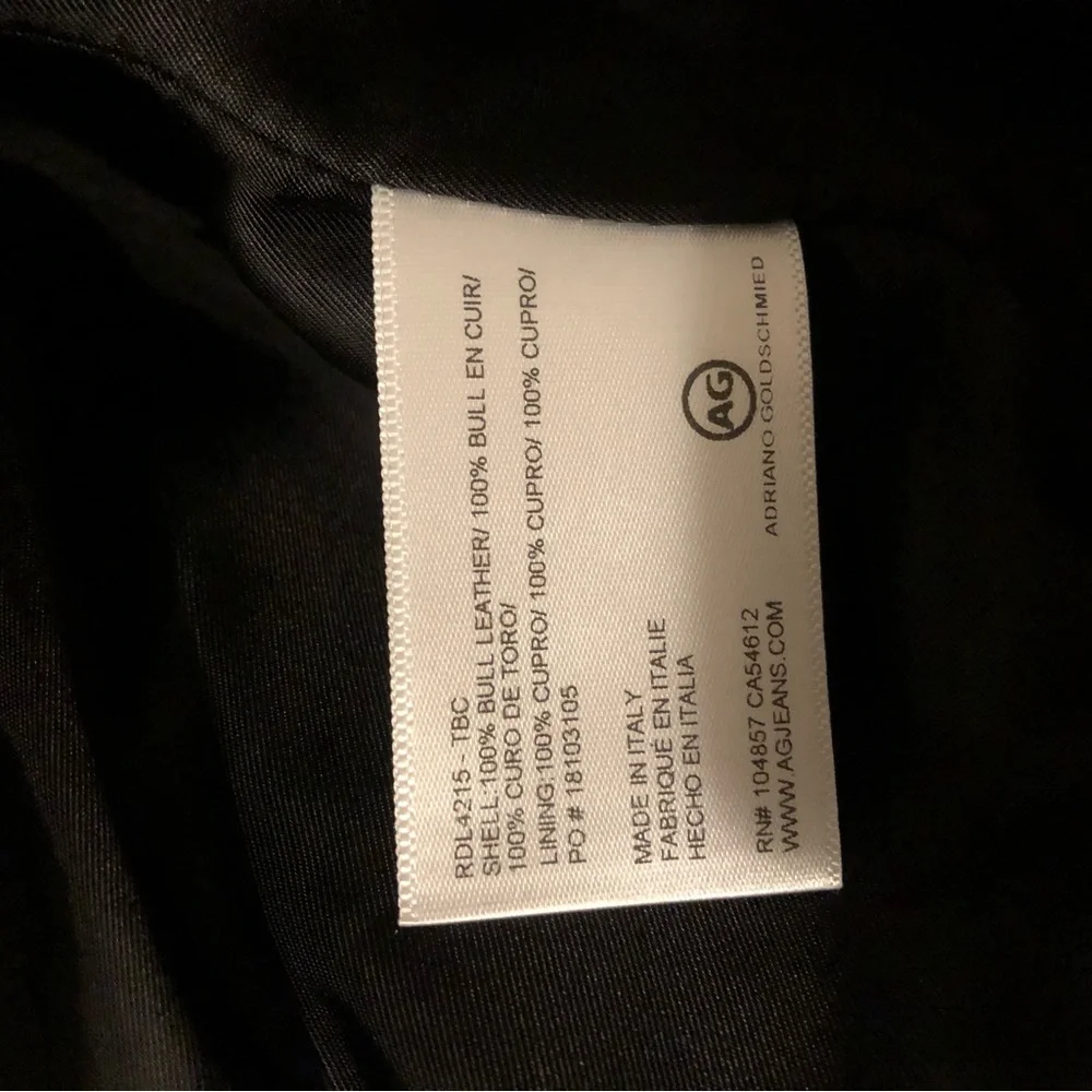 Ag Adriano Goldschmied Black Leather Moto Jacket - Picture 4 of 12